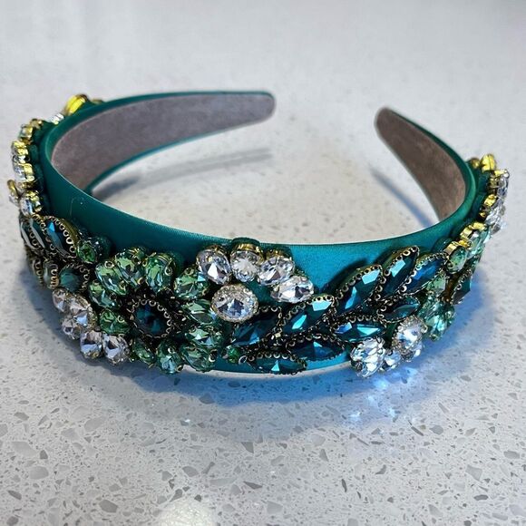 Baroque Colorful Glass Rhinestone Decorated Hair Hoop, Headband Hair Accessory - Picture 9 of 12